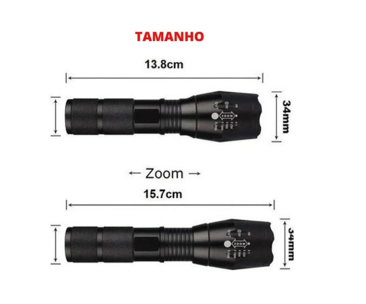 Lanterna Tática Militar X900 Led Potente Recarregável Com Zoom