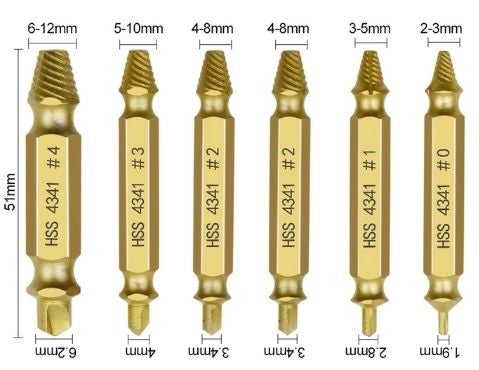 Extrator de parafuso ScrewRemover™ - Caixa com 6 unidades