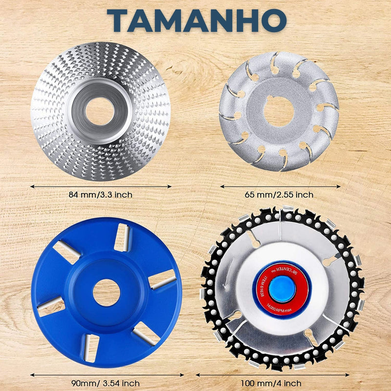 Kit 4 Discos De Desbaste para Madeira Super Premium