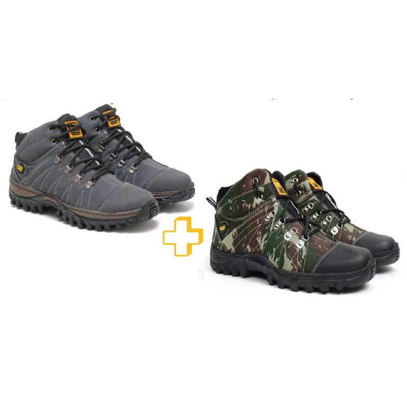 Kit 2 Botas CAT Adventure 085 Em Couro  - Promoção de lançamento