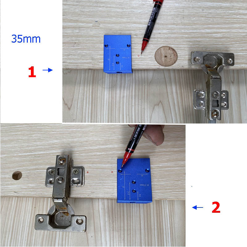 Gabarito para localização de furos + Esquadro 3 em 1