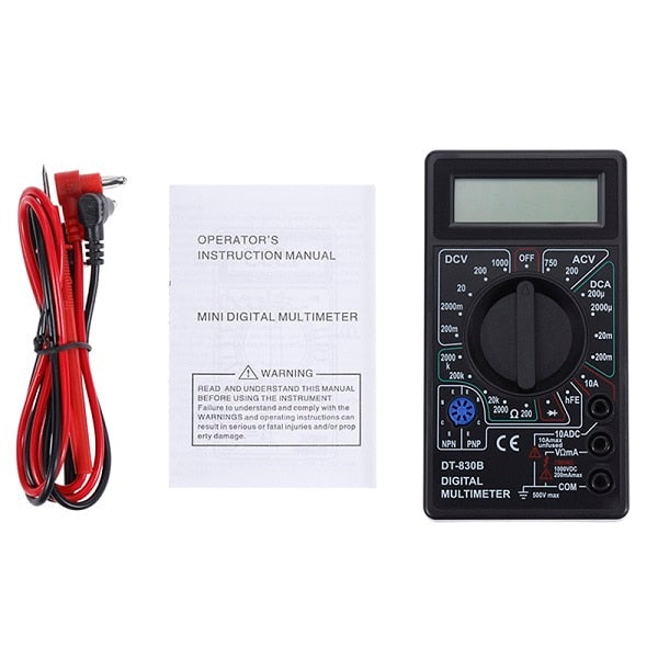 Mini Multímetro digital Portátil LCD DT-830B/ AC/DC 750/1000V testador medidor com sonda